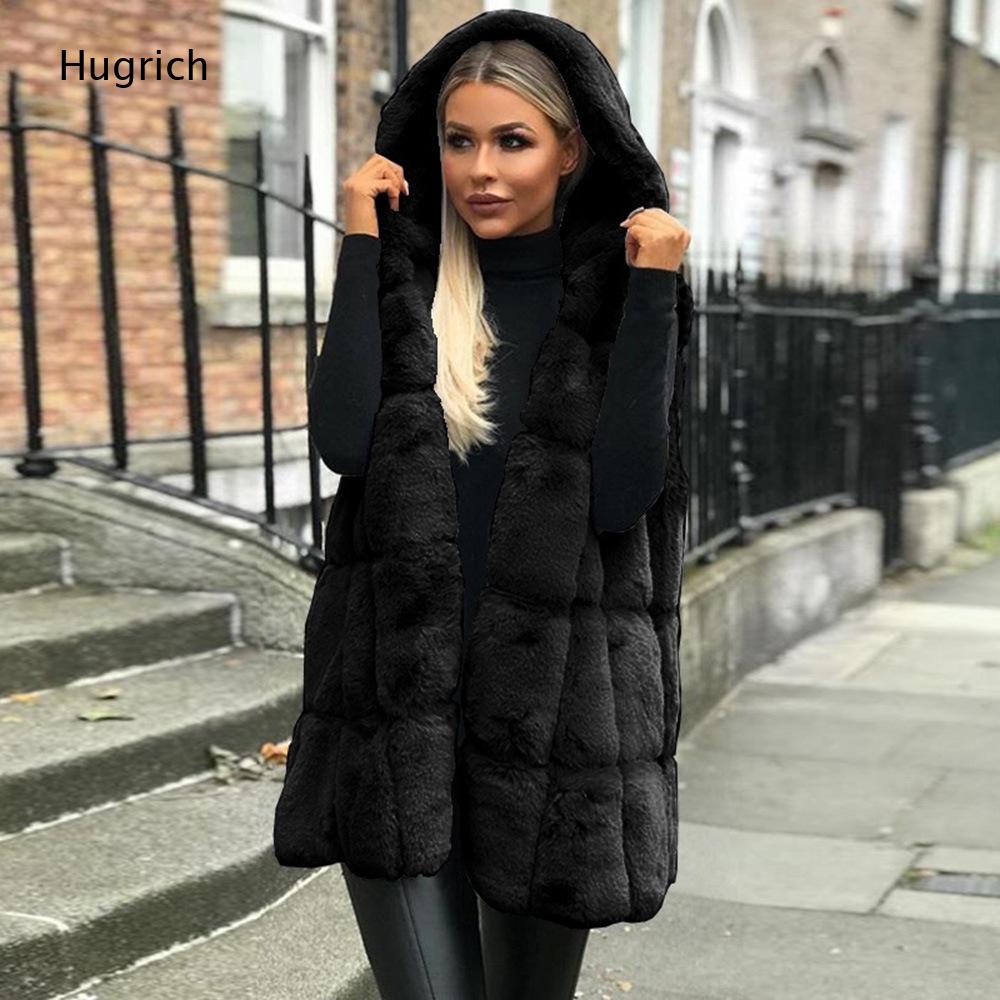 Women'S Fashion Gilet - سترة نسائية بنية اللون من الفرو