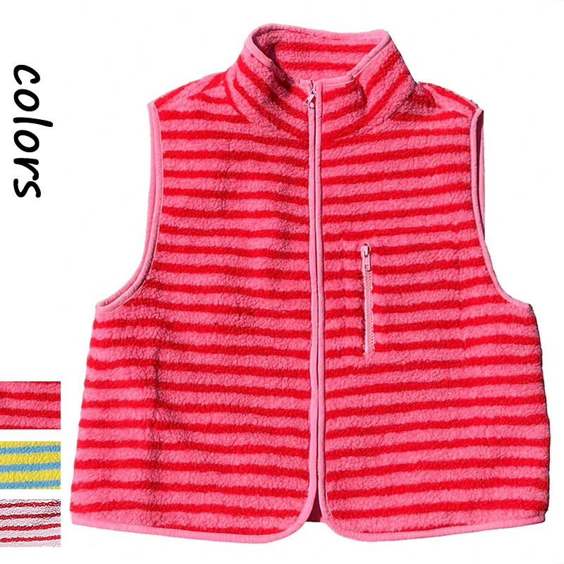 Women'S Fashion Gilet - سترة فاخرة مبطنة بالشيربا، سترة ملونة