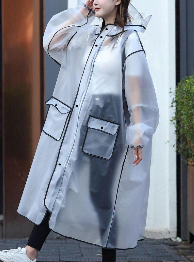Women'S Fashion Raincoat - معطف واق من المطر متعدد الوظائف