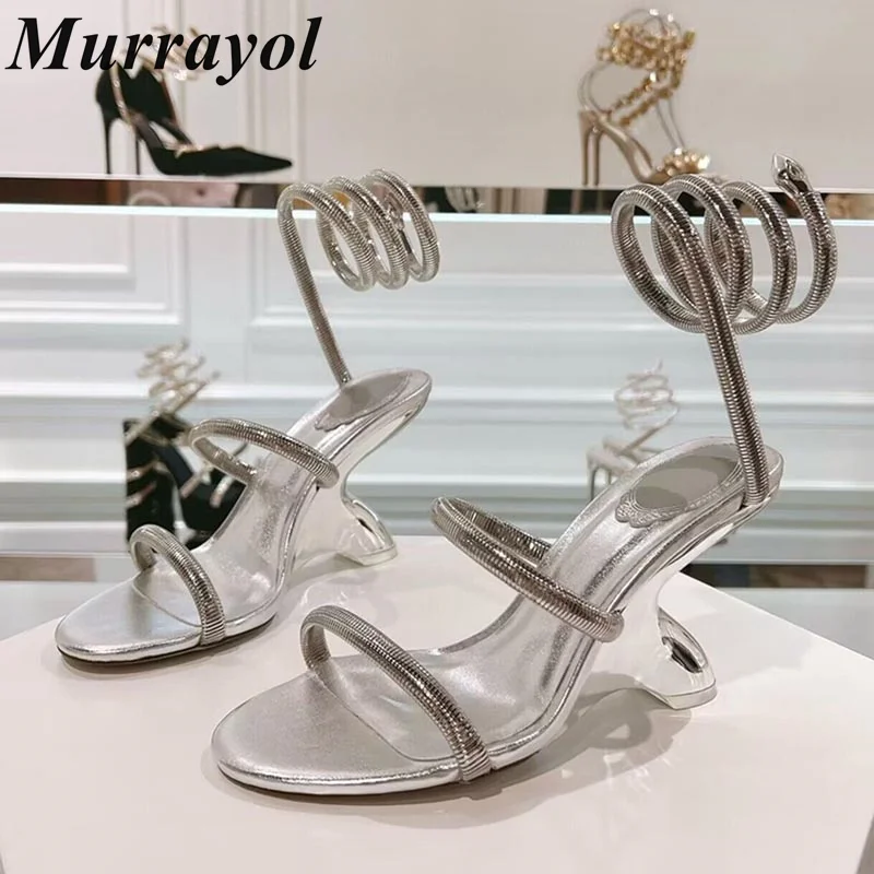 Women Fashion Rings - صنادل نسائية مفتوحة من الأمام بتصميم
