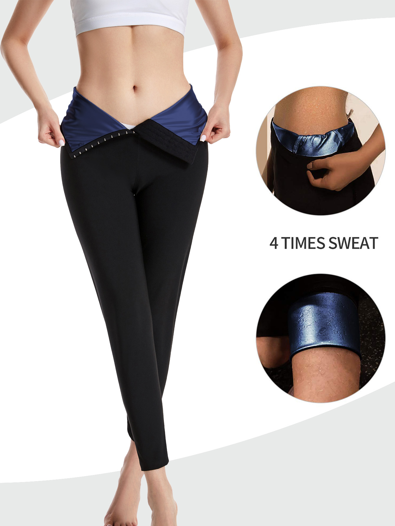 Women'S Fashion Leggings - بنطلون ساونا نسائي عالي الخصر للتمارين