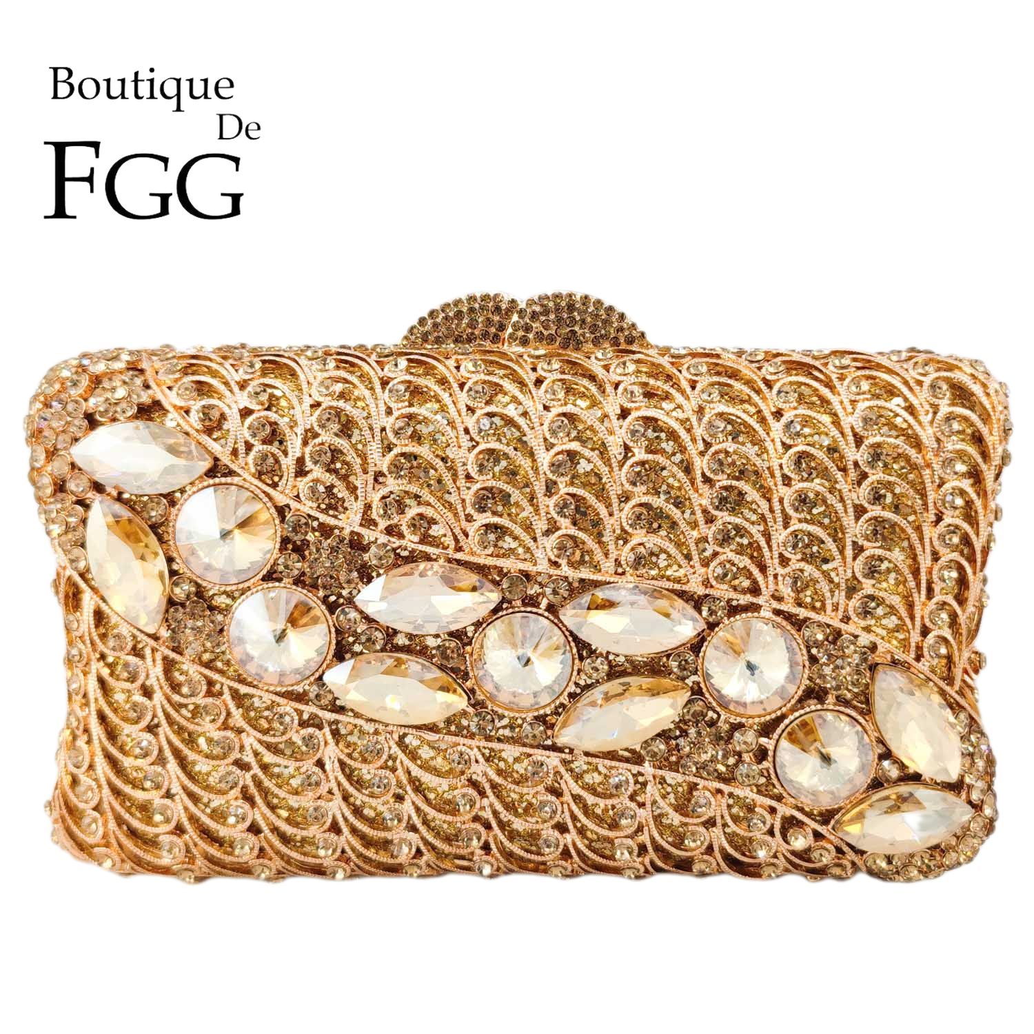 حقيبة يد ذهبية مع حجر الراين ل - مراجعة Women'S Fashion Boutique وسعره