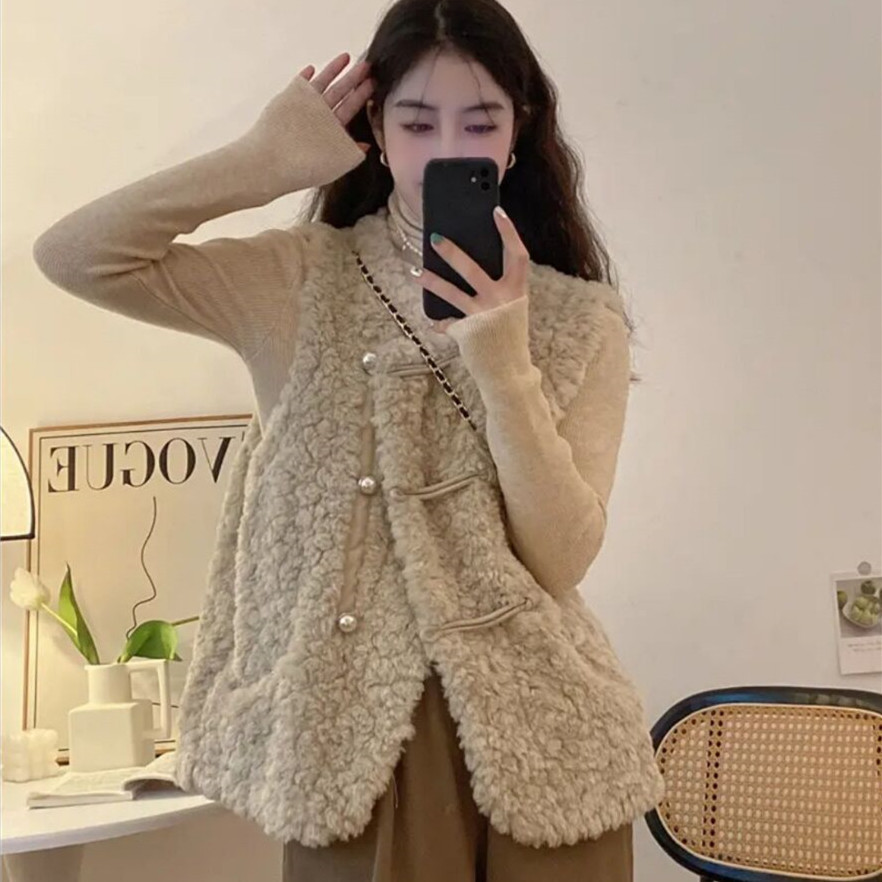 سترات نسائية من لامب قطيفة بيض - مراجعة Women'S Fashion Gilet وسعره