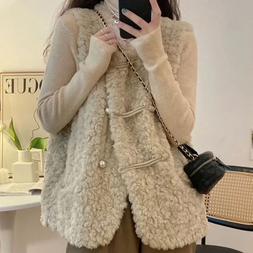 سترات نسائية من لامب قطيفة بيض - مراجعة Women'S Fashion Gilet وسعره