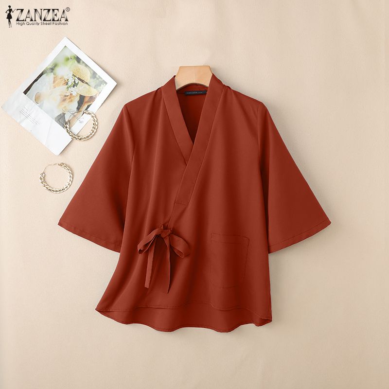 2026 ZANZEA بلوزة نسائية صيفية - مراجعة Women'S Fashion Kimono وسعره