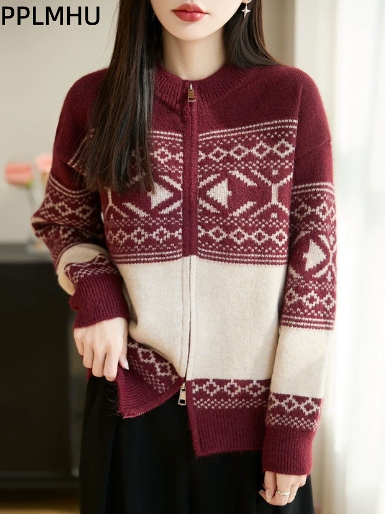 كارديجان محبوك بنمط جاكار كوري - مراجعة Women'S Fashion Gilet وسعره