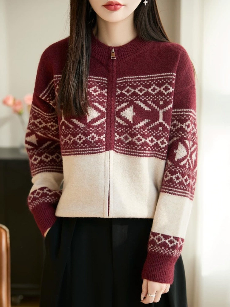 كارديجان محبوك بنمط جاكار كوري - مراجعة Women'S Fashion Gilet وسعره