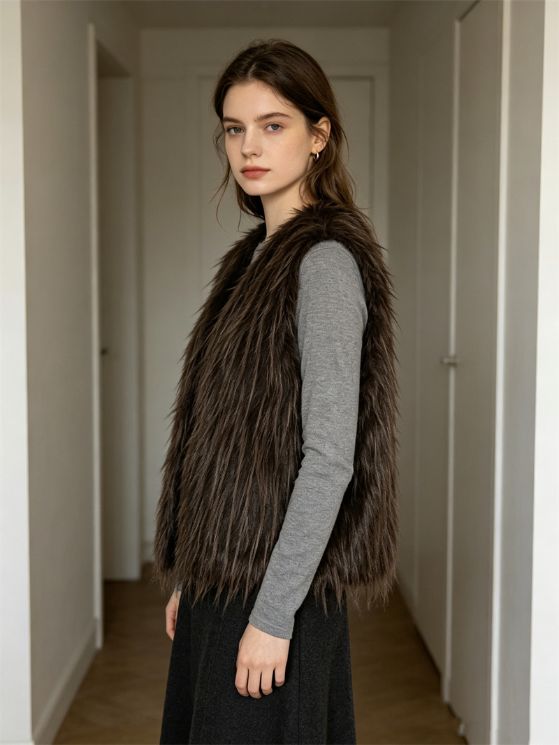 سترة نسائية من الفرو الصناعي م - مراجعة Women'S Fashion Gilet وسعره