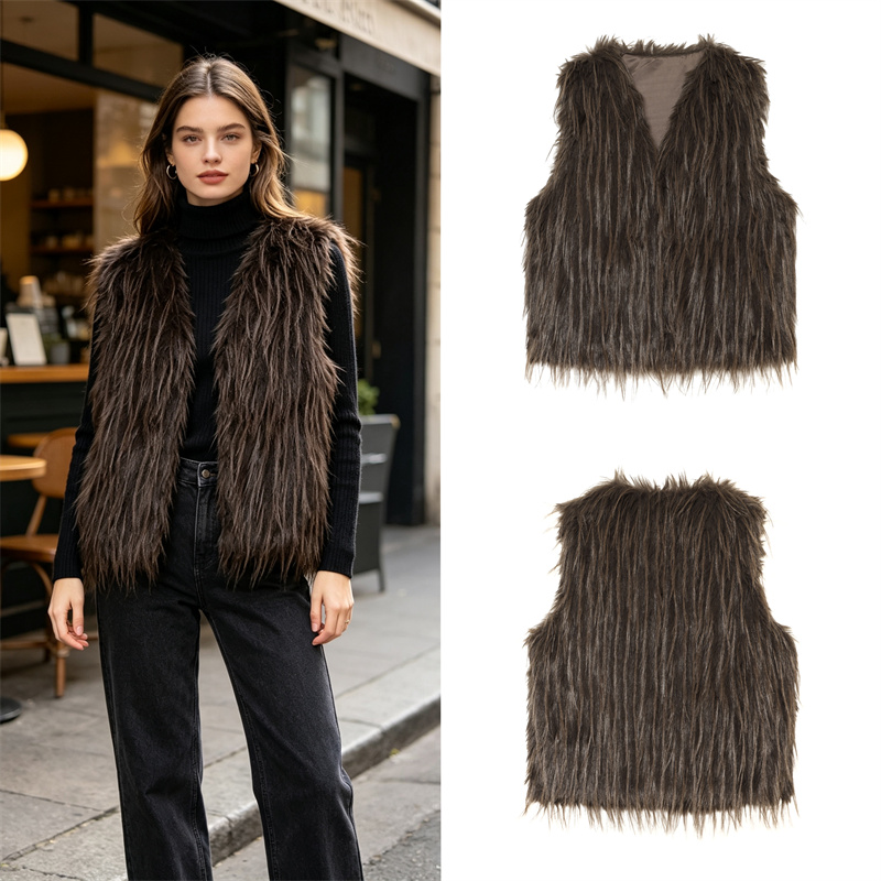 سترة نسائية من الفرو الصناعي م - مراجعة Women'S Fashion Gilet وسعره