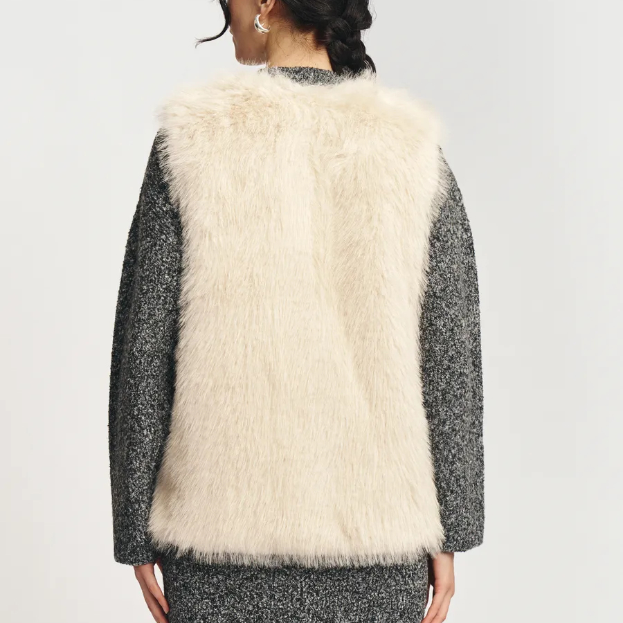 سترة نسائية فرو صناعي طويلة وف - مراجعة Women'S Fashion Gilet وسعره