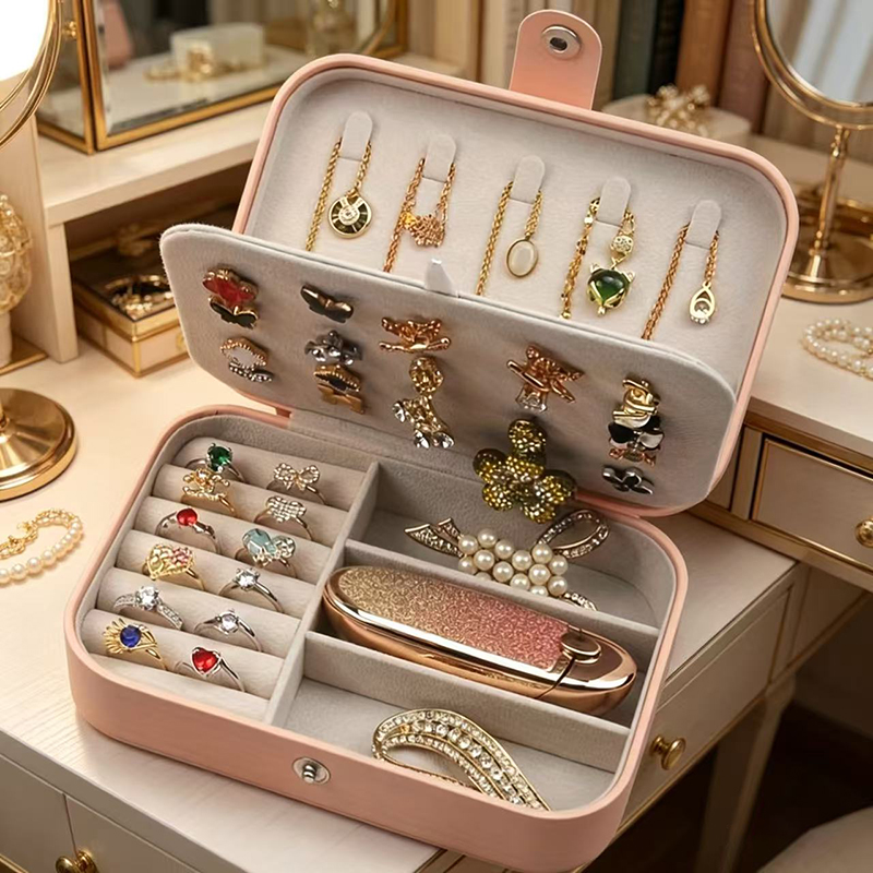صندوق مجوهرات محمول مخصص وشخصي - مراجعة Women Fashion Rings وسعره