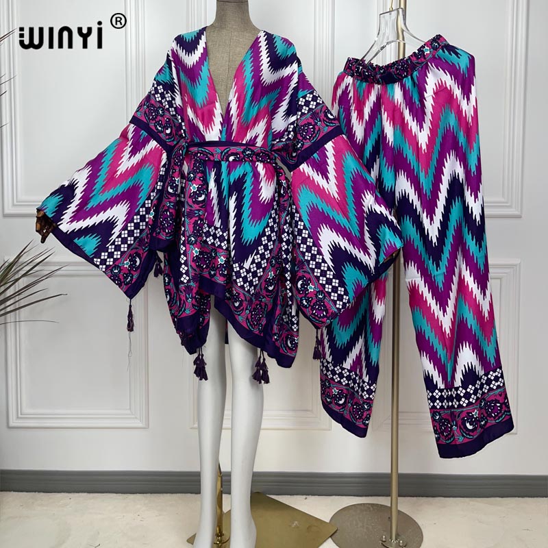 WINYI قطعتين دعوى كيمونو مستقي - مراجعة Women'S Fashion Kimono وسعره